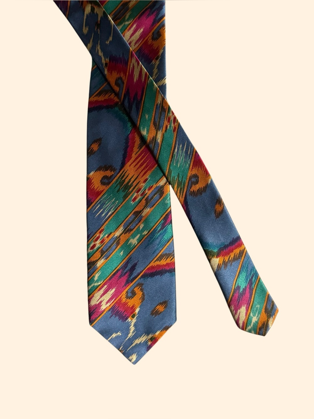 Vintage Gianfranco Ferre Tie 100% Silk Made Italy Abstract Ikat Print 3.25”